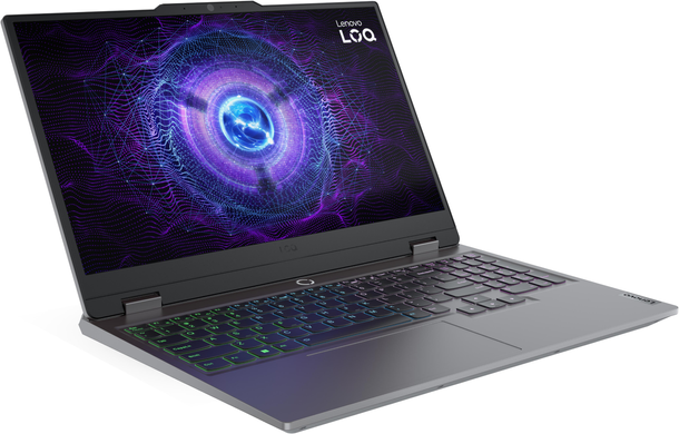 Ноутбук Lenovo LOQ 15IRX9 (83DV00RNGE) Luna Gray, LOQ 15IRX9, Геймінг, Core i5-13450HX, Intel Core i5, 10, SSD, 512 ГБ, Дискретна, GeForce RTX 4050, 6 ГБ, DDR5, 16 ГБ, 4800 МГц, 15.6", 1920&times;1080, IPS, 300 ніт, 144 Гц, USB-A; USB-A; USB-A; USB-C; HDMI; LAN, 60 Вт&middot;год