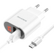 МЗП Borofone BA63A Display 2.4A/2USB MicroUSB Cable White