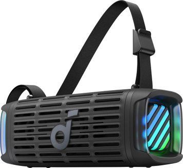 Акустична система Anker SoundCore Boom 3i Black (D5100010), Black, Bluetooth, USB-C, TWS, Акумулятор, 50 Вт, До 16 годин, TWS, RGB-підсвічування, Керування через застосунок, BassUp 2.0, Плавучий корпус, IP68