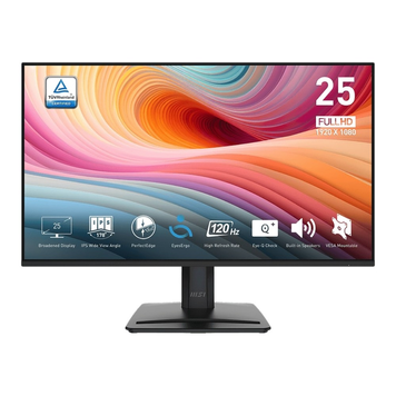 Монітор MSI 24.5" Pro MP251 E2 IPS Black 120Hz, Офіс, 1920&times;1080, 24.5", 120 Гц, IPS, W-LED, Pro MP, 8 біт, 16:9, Регулювання кута нахилу, Плаский, HDMI, DisplayPort, 3.5 мм audio, 100&times;100, Матове, 4 мс