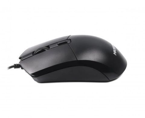 Миша Maxxter Mc-4B01 Black, Black, Офісна, Дротова, 4, USB, 1200, 1.35 м, Пластик, 99 &times; 65 &times; 37 мм, Симетричний, Оптичний