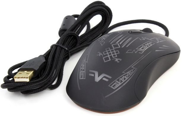 Миша Frime Black Panther, Black, Ігрова, Дротова, 7, USB, 4800, 1.80 м, Пластик, 125 &times; 70 &times; 40 мм, Ергономічний для правої руки, Оптичний