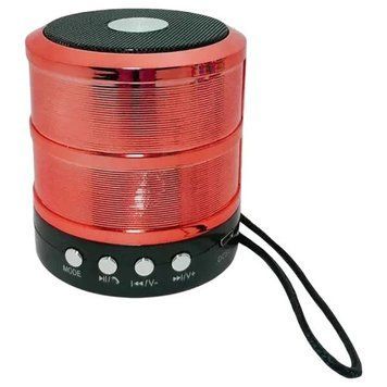 Акустична система N98KN WS887 Red, Black, Bluetooth, AUX, Акумулятор, 3 Вт, До 4 годин, Вбудований мікрофон, Петля для перенесення, Гучний зв'язок, IPX4