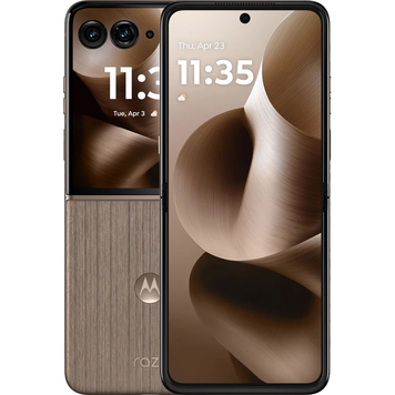 Смартфон Motorola Razr 60 Ultra 16/512GB Mountain Trail, Brown, Razr 60 Ultra, 512 ГБ, 16 ГБ, 7" - 7.99", Є, 2, 5G, 4001 - 5000 mAh, 50 Мп, IP48, 2992 x 1224