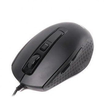 Миша Maxxter Mc-335 Black, Black, Офісна, Дротова, 3, USB, 1000, 1.35 м, Пластик, 116 &times; 64 &times; 37 мм, Симетричний, Оптичний
