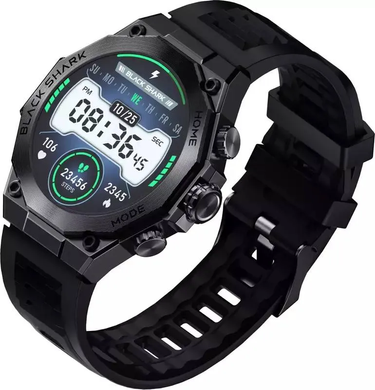 Смарт Годинник Black Shark S1 Pro BS-S1Pro Black, 150-215 мм, 1.43", Моніторинг стресу, Моніторинг сну, Підрахунок кроків, S1 Pro, iOS + Android, 14+ днів, AMOLED, Bluetooth, Магнітна зарядка, ЧСС, SpO2, Акселерометр, Кругла, IP68