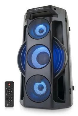 Акустична система REAL-EL X-777 Black, Black, Bluetooth, AUX, USB, microSD, Акумулятор, 65 Вт, Не заявлено, TWS, FM-радіо, LED-дисплей, RGB-підсвічування, Еквалайзер, Дистанційне керування