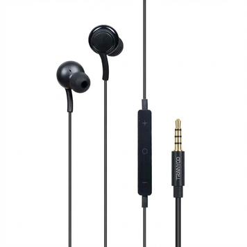 Навушники Tranyoo T-R18 3.5mm Black, Для смартфонів, Для музики, Вакуумні, 3.5 мм, Внутрішньоканальні, Пульт управління, 108 дБ, 32 Ом, 1.2 м, Закрите