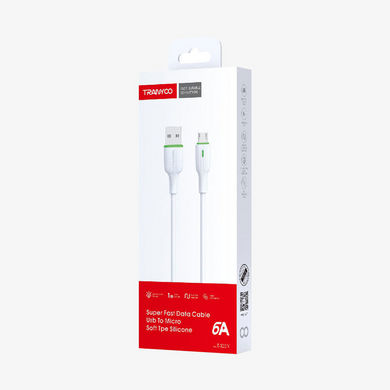 Кабель Tranyoo T-X22 MicroUSB 1m White