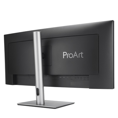 Монітор Asus 34.1" PA34VCNV (90LM04A0-B02370) IPS Black/Silver Curved, Офіс, Дизайн та фото, 3440&times;1440, 34.1", 100 Гц, IPS, W-LED, ProArt, 10 біт, 21:9, Регулювання кута нахилу, Вигнутий, USB-C, HDMI, DisplayPort, 3.5 мм audio, USB Hub, 100&times;100, Матове, 5 мс