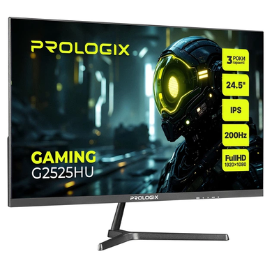 Хоз.Монітор Prologix Gaming 24.5" G2525HU IPS 200Hz Black, Black, Геймінг, 1920&times;1080, 24.5", 200 Гц, IPS, W-LED, Gaming G, 8 біт, 16:9, Регулювання кута нахилу, Плаский, HDMI, DisplayPort, 75&times;75, Матове, 1 мс