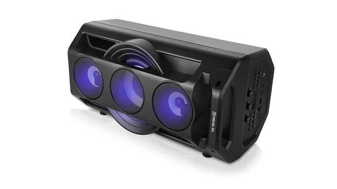 Акустична система REAL-EL X-777 Black, Black, Bluetooth, AUX, USB, microSD, Акумулятор, 65 Вт, Не заявлено, TWS, FM-радіо, LED-дисплей, RGB-підсвічування, Еквалайзер, Дистанційне керування