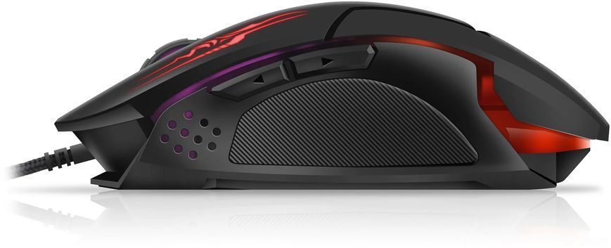 Миша REAL-EL RM-520 Gaming Black, Black, Ігрова, Дротова, 6, USB, 2400, 1.50 м, Пластик, 130 &times; 70 &times; 42 мм, Ергономічний для правої руки, Оптичний