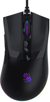 Миша A4Tech Bloody W90 Max Stone Black, Black, Ігрова, Дротова, 10, USB, 10000, 1.80 м, Пластик, 127 &times; 68 &times; 44 мм, Ергономічний для правої руки, Оптичний