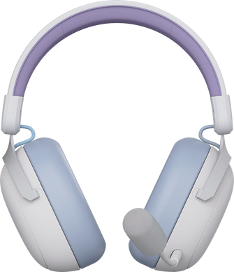 Навушники Bluetooth Ajazz AHM08 MAX Purple White Blue, Повнорозмірні, До 55 годин, Ігрові, USB-C, Bluetooth, 5.3, Так, Немає