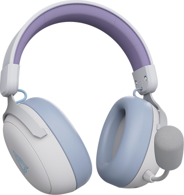 Навушники Bluetooth Ajazz AHM08 MAX Purple White Blue, Повнорозмірні, До 55 годин, Ігрові, USB-C, Bluetooth, 5.3, Так, Немає