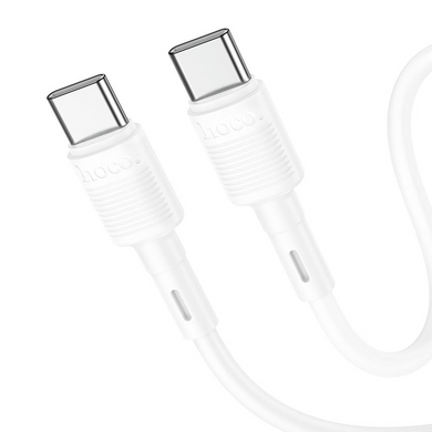 Кабель Hoco X83 Type-C to Type-C 60W 1m Black, White, Кабель, Type-C - Type-C, Standard Charging, Fast Charge, Quick Charge (QC), 60 W, 1 м, Для заряджання, Датакабель, Пластик