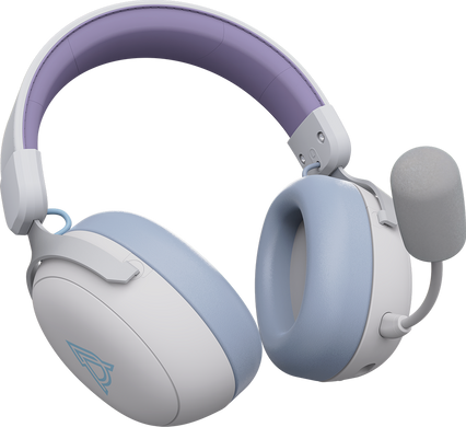 Навушники Bluetooth Ajazz AHM08 MAX Purple White Blue, Повнорозмірні, До 55 годин, Ігрові, USB-C, Bluetooth, 5.3, Так, Немає