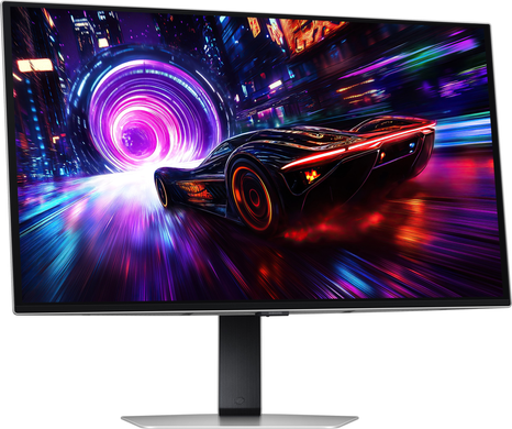 Монітор Samsung 27" Odyssey G8 G81SF (LS27FG812SIXUA) OLED Silver 240Hz, 3840&times;2160, 27", 240 Гц, OLED, OLED, Odyssey G8, 10 біт, 16:9, Кут нахилу 90 градусів; Регулювання кута нахилу; Регулювання висоти, Плаский, DisplayPort, 3.5 мм audio, 2&times;HDMI, USB Hub, 100&times;100, Матове, 0.03 мс