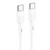 Кабель Hoco X83 Type-C to Type-C 60W 1m Black, White, Кабель, Type-C - Type-C, Standard Charging, Fast Charge, Quick Charge (QC), 60 W, 1 м, Для заряджання, Датакабель, Пластик