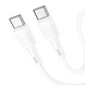 Кабель Hoco X83 Type-C to Type-C 60W 1m Black, White, Кабель, Type-C - Type-C, Standard Charging, Fast Charge, Quick Charge (QC), 60 W, 1 м, Для заряджання, Датакабель, Пластик