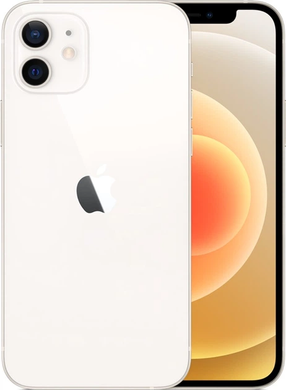 Смартфон Apple iPhone 12 128GB White, iPhone 12, 128 ГБ, 4 ГБ, 6" - 6.99", Є, 2, 5G, 2001 - 3000 mAh, 12 Мп, IP68, 2532 x 1170