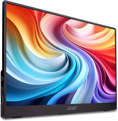 Монітор Acer 15.6" PM161QB1bmiuux (UM.ZP1EE.101) IPS Black, Офіс, 1920&times;1080, 15.6", 60 Гц, IPS, W-LED, Portable, 8 біт, 16:9, Регулювання кута нахилу, Плаский, HDMI, DisplayPort, 3.5 мм audio, Немає, Матове, 5 мс