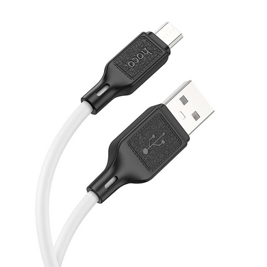 Кабель Hoco X90 MicroUSB 1m Black, White, Кабель, USB-A - MicroUSB, Standard Charging, Fast Charge, 1 м, Для заряджання, Датакабель, М'який пластик