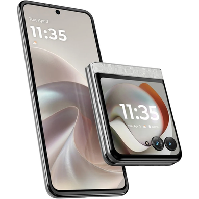 Смартфон Motorola Razr 70 8/256GB Bright White, White, Razr 70, 256 ГБ, 8 ГБ, 6" - 6.99", Є, 2, 5G, 4001 - 5000 mAh, 50 Мп, IP48, 2640 x 1080