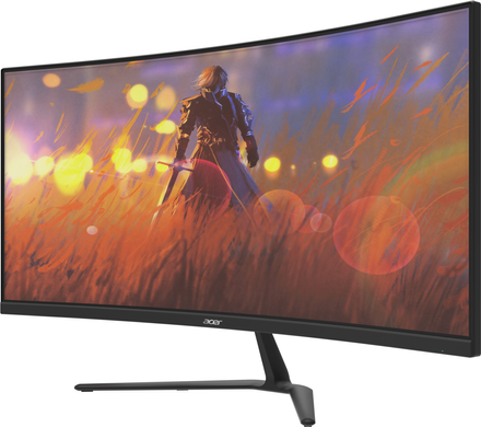 Монітор Acer 34" ED340CURX0bmiipx (UM.CE0EE.009) VA Black Curved 200Hz, Геймінг, 3440&times;1440, 34", 200 Гц, VA, W-LED, ED, 8 біт, 21:9, Регулювання кута нахилу, Вигнутий, HDMI, DisplayPort, 3.5 мм audio, 100&times;100, Матове, 1 мс