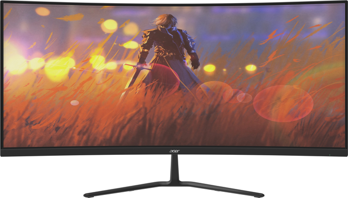 Монітор Acer 34" ED340CURX0bmiipx (UM.CE0EE.009) VA Black Curved 200Hz, Геймінг, 3440&times;1440, 34", 200 Гц, VA, W-LED, ED, 8 біт, 21:9, Регулювання кута нахилу, Вигнутий, HDMI, DisplayPort, 3.5 мм audio, 100&times;100, Матове, 1 мс