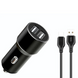 АЗП XO TZ09 2.4A 2USB + Cable Type-C Black