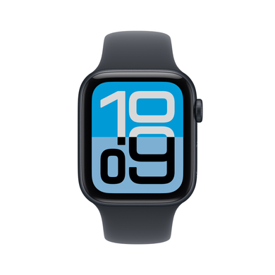 Apple Watch SE 3 GPS 40mm Midnight Aluminium Case with Midnight Sport Band M/L MEHC4, Jet Black, 150-200 мм, 1.57", Виявлення аварій, Моніторинг сну, Підрахунок кроків, Визначення падінь, Watch SE 3, iOS, до 1 дня, AMOLED, Bluetooth, GPS, Wi-Fi, Магнітна зарядка, ЧСС, Акселерометр, Гіроскоп, Прямокутна, WR50m