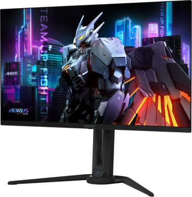 Монітор Gigabyte 31.5" Aorus FO32U OLED Black 165Hz, Геймінг, 3840&times;2160, 31.5", 165 Гц, OLED, OLED, Aorus, 10 біт, 16:9, Кут нахилу 90 градусів; Регулювання кута нахилу; Регулювання висоти, Плаский, USB-C, HDMI, DisplayPort, 3.5 мм audio, USB Hub, 100&times;100, Матове, 0.03 мс