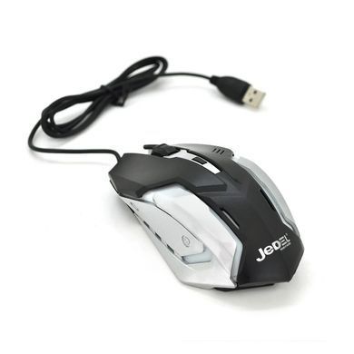 Миша Jedel CP79 Black, Black, Ігрова, Дротова, 3, USB, 1600, 1.35 м, Пластик, 128 &times; 68 &times; 40 мм, Симетричний, Оптичний
