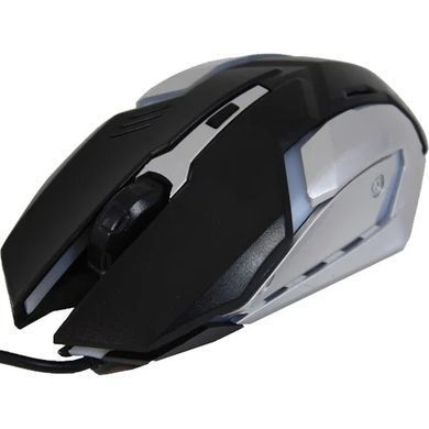 Миша Jedel CP79 Black, Black, Ігрова, Дротова, 3, USB, 1600, 1.35 м, Пластик, 128 &times; 68 &times; 40 мм, Симетричний, Оптичний