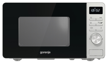 Мікрохвильова піч Gorenje MO20A3X 800W Silver, Соло, Розігрів; Розморожування; Приготування; Автоприготування, 20 л