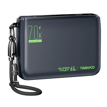 Power Bank Tranyoo T-L7 65W 70000mAh Black, 70 000 mAh, 65W, USB-C, 2&times; USB-A + 2&times; USB-C, Ноутбуки та планшети