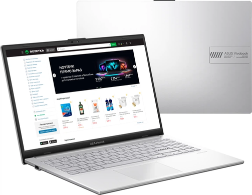Ноутбук Asus Vivobook Go 15 E1504FA-BQ2838 (90NB0ZR1-M04KF0) Cool Silver, Vivobook Go 15, Офіс, Навчання, Ryzen 5 7520U, AMD Ryzen 5, 4, SSD, 512 ГБ, Інтегрована, AMD Radeon 610M, Інтегрована, LPDDR5, 16 ГБ, 5500 МГц, 15.6", 1920&times;1080, IPS, 250 ніт, 60 Гц, USB-A; USB-A; USB-C; HDMI, 42 Вт&middot;год