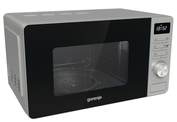 Мікрохвильова піч Gorenje MO20A3X 800W Silver, Соло, Розігрів; Розморожування; Приготування; Автоприготування, 20 л