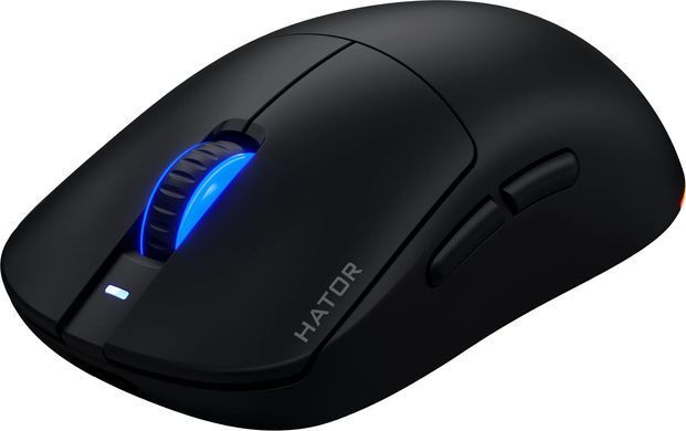 Миша бездротова Hator Quasar 3 Wireless Black (HTM730), Ігрова, Бездротова, 5, USB; 2.4 ГГц; Bluetooth, 12000, Пластик, 125 &times; 64 &times; 40 мм, Симетричний, Оптичний