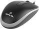 Миша REAL-EL RM-215 Black, Black, Офісна, Дротова, 4, USB, 1000, 1.50 м, Пластик, 112 &times; 55 &times; 35 мм, Симетричний, Оптичний