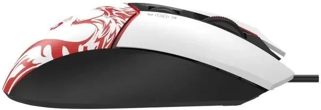Миша Bloody W95 Ultra Naraka, Red/White, Ігрова, Дротова, 10, USB, 12000, 1.80 м, Пластик, 135 &times; 77 &times; 43 мм, Ергономічний для правої руки, Оптичний