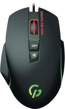 Миша GamePro Nitro GM365 Black, Black, Ігрова, Дротова, 7, USB, 6400, 1.50 м, Пластик, 130 &times; 70 &times; 40 мм, Ергономічний для правої руки, Оптичний