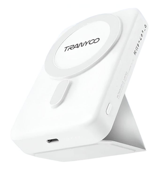 Power Bank Tranyoo F24 PD20W Magnetic 10000mAh White, 10 000 mAh, 20W, USB-C, USB-C + Wireless (MagSafe), MagSafe (iPhone)