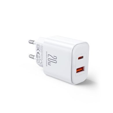 МЗП Joyroom JR-TCF05 20W 1Type-C/1USB + Кабель Type-C to Lightning White