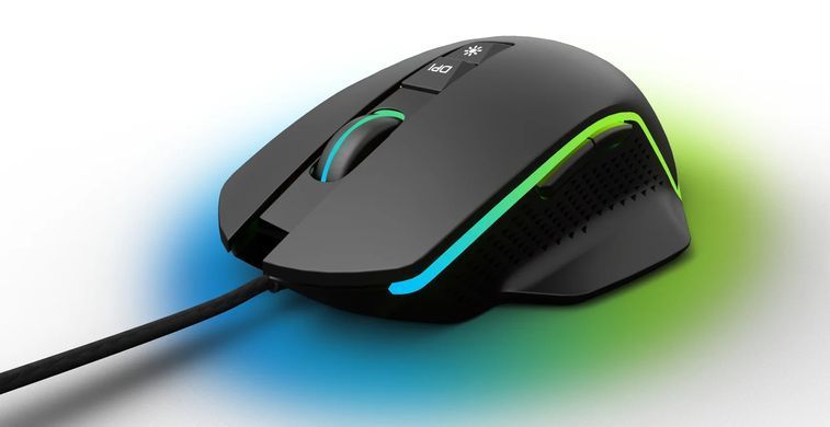 Миша GamePro Nitro GM365 Black, Black, Ігрова, Дротова, 7, USB, 6400, 1.50 м, Пластик, 130 &times; 70 &times; 40 мм, Ергономічний для правої руки, Оптичний