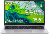 Ноутбук Acer Aspire Lite AL15-41P Silver, Aspire Lite, Офіс, Навчання, Ryzen 3 5300U, AMD Ryzen 3, 4, SSD, 512 ГБ, Інтегрована, AMD Radeon Graphics, Інтегрована, DDR4, 16 ГБ, 3200 МГц, 15.6", 1920&times;1080, IPS, 250 ніт, 60 Гц, USB-A; USB-A; USB-A; USB-C; HDMI; LAN, 58 Вт&middot;год