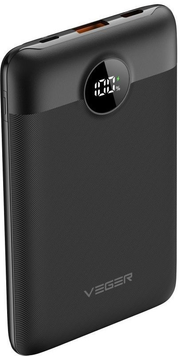 Power Bank VEGER 10000 mAh QC3.0 22,5W C11 Black, 10 000 mAh, 5W, USB-C + Micro-USB, 2&times; USB-A + USB-C, Смартфони та планшети