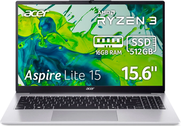 Ноутбук Acer Aspire Lite AL15-41P Silver, Aspire Lite, Офіс, Навчання, Ryzen 3 5300U, AMD Ryzen 3, 4, SSD, 512 ГБ, Інтегрована, AMD Radeon Graphics, Інтегрована, DDR4, 16 ГБ, 3200 МГц, 15.6", 1920&times;1080, IPS, 250 ніт, 60 Гц, USB-A; USB-A; USB-A; USB-C; HDMI; LAN, 58 Вт&middot;год